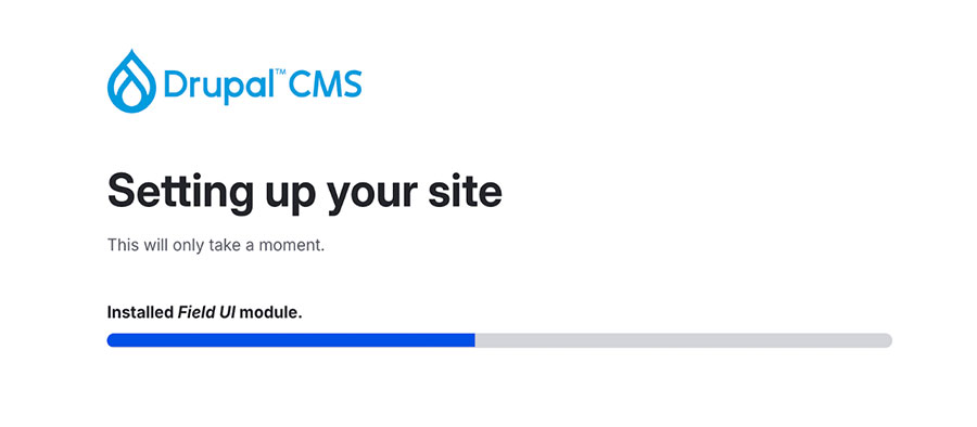 Drupal CMS setting up your site screenshot