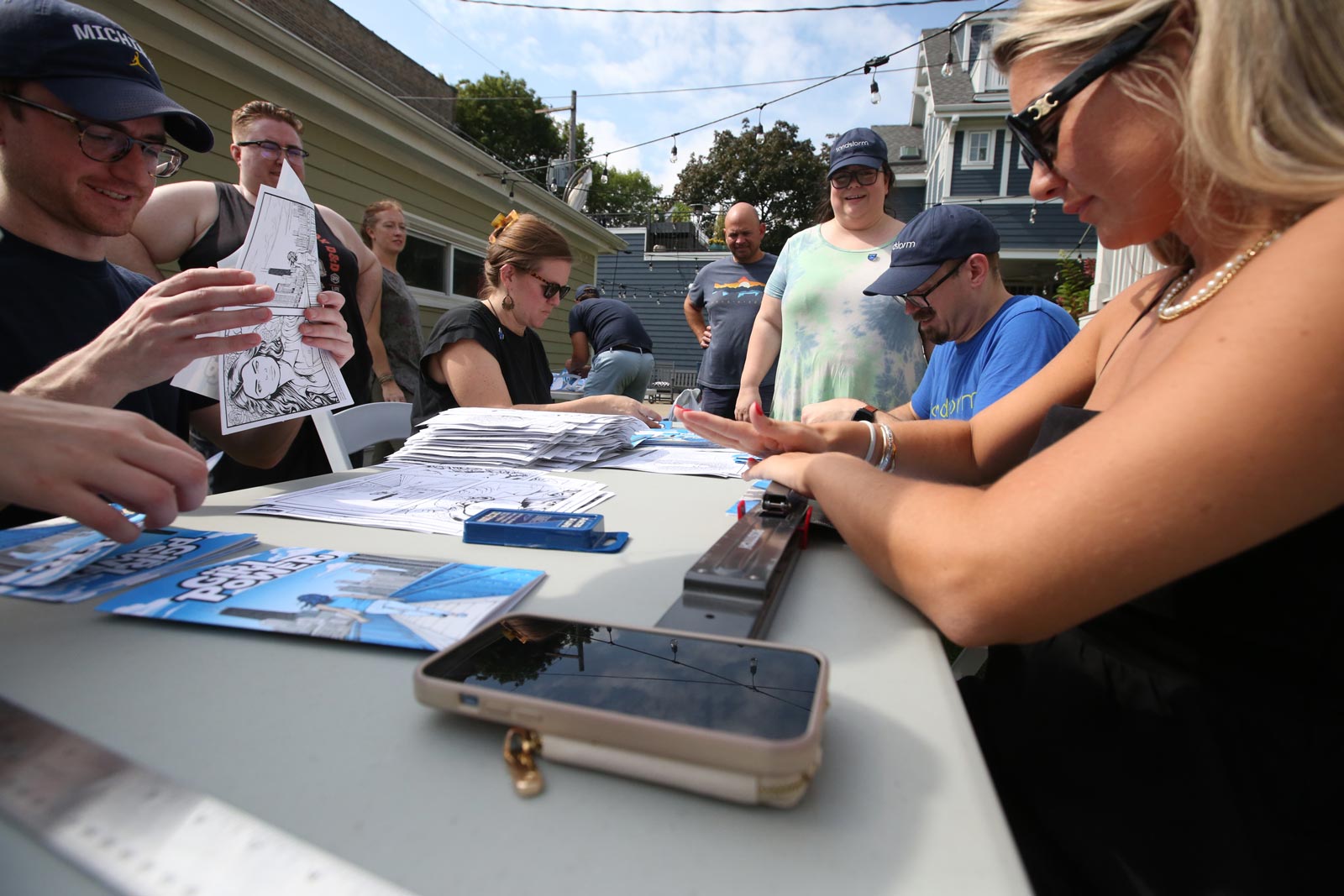 Sandstomers assembling the coloring book