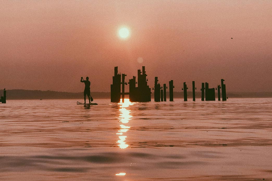 Paddle boarders on Puget Sound