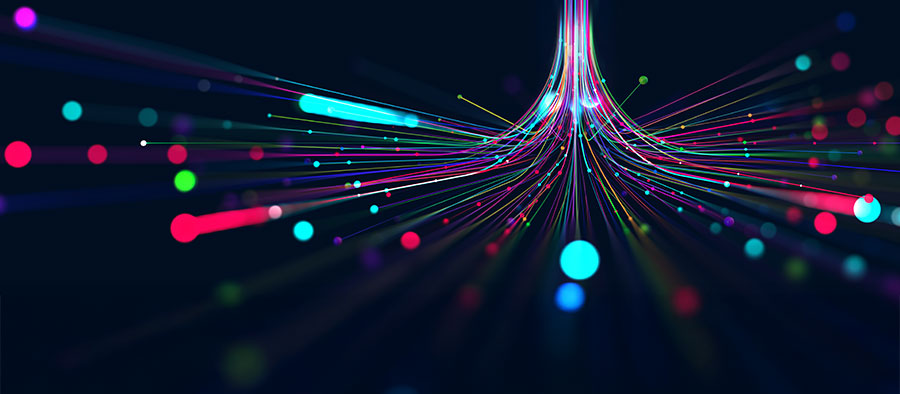 Futuristic Big data stream. Motion of digital data flow.