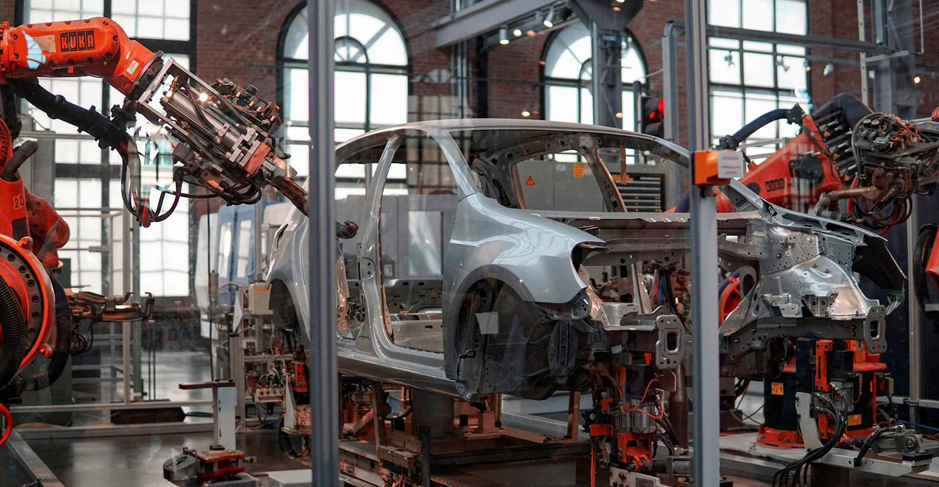 A car being assembled