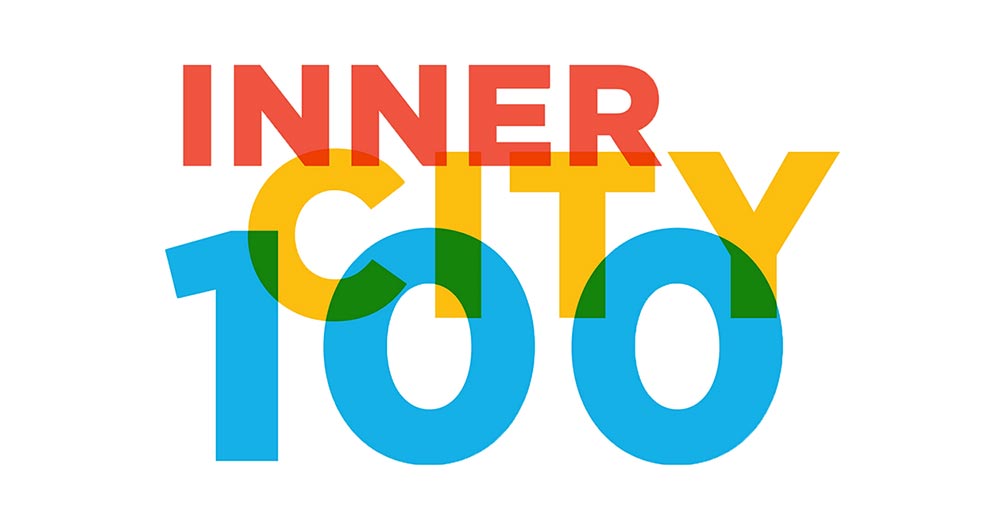 The logo for Fortune's Inner City 100 award, written in bold, uppercased, multicolored font.