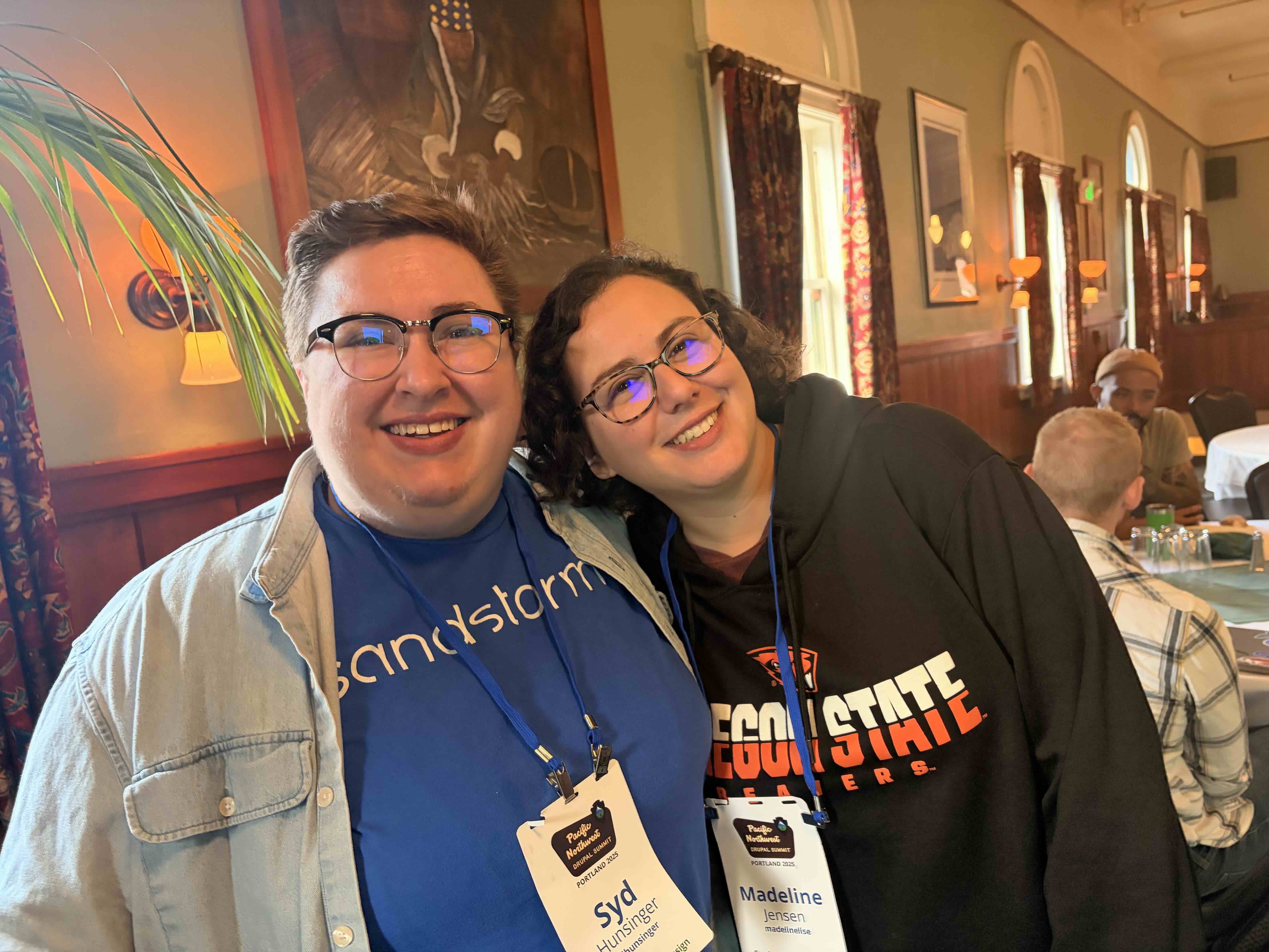 Syd Hunsinger and Madeline Jensen at the PNW Drupal Summit