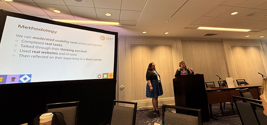 Alma and Emily presenting at DrupalCon 2026