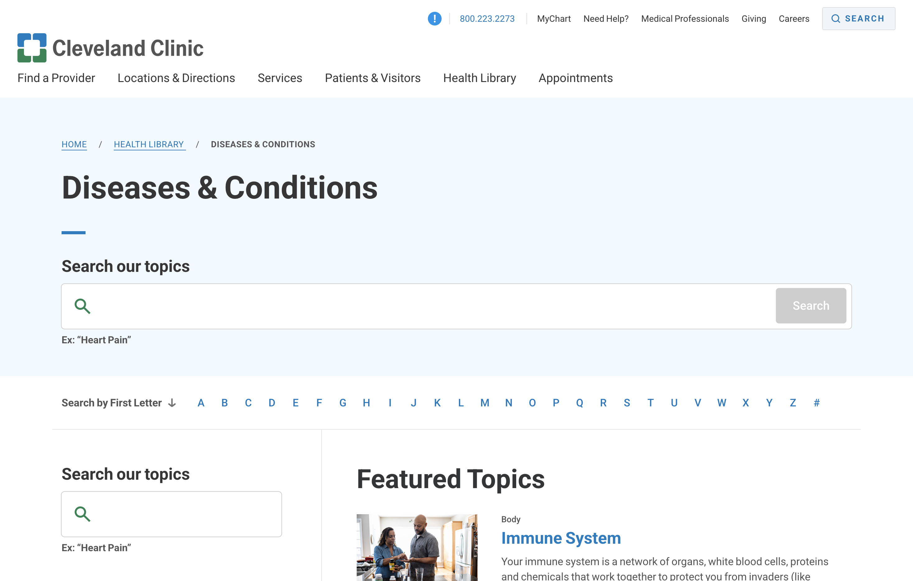 Cleveland Clinic disease library with searchable, easy-to-scan content.