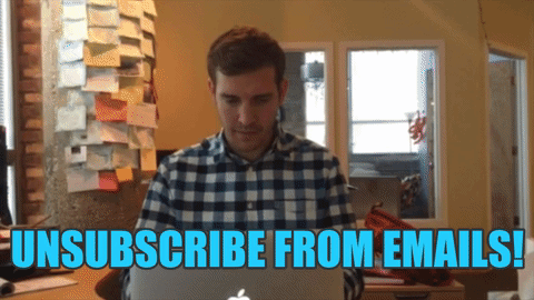 A gif of a person unsubscribing from an email list