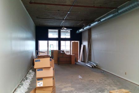 An empty, under construction office space.