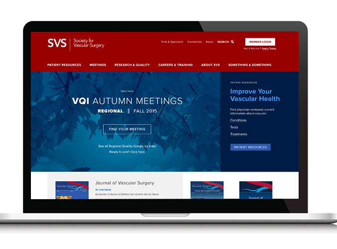 SVS website healthcare, association, Vascular Surgery, website development, UX, user research, usability testing