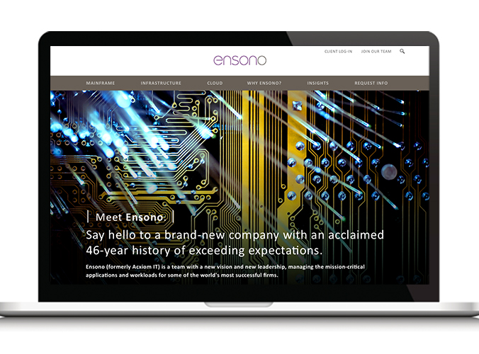 Ensono Website Brand Strategy, Identity, Responsive Web Development, Responsive Web Design