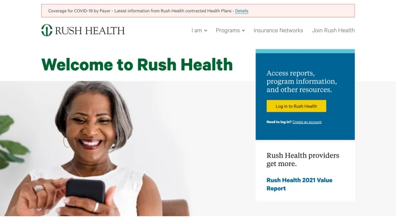 Rush homepage