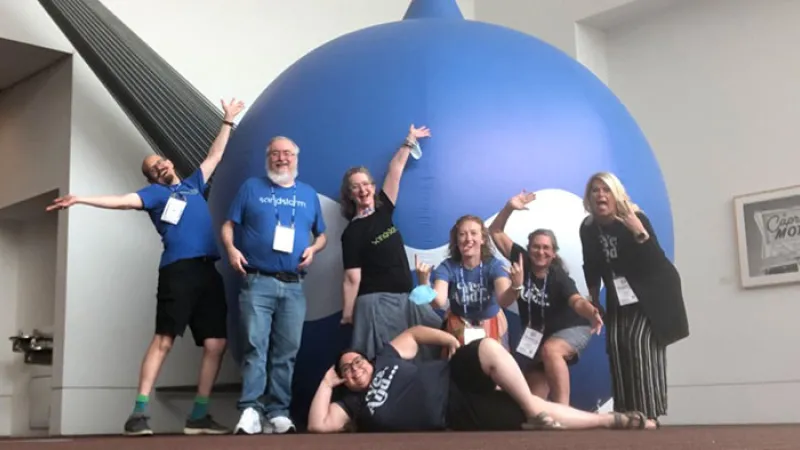 Sandstormers in front of the Drupal Drop at DrupalCon 2023 - Pittsburgh