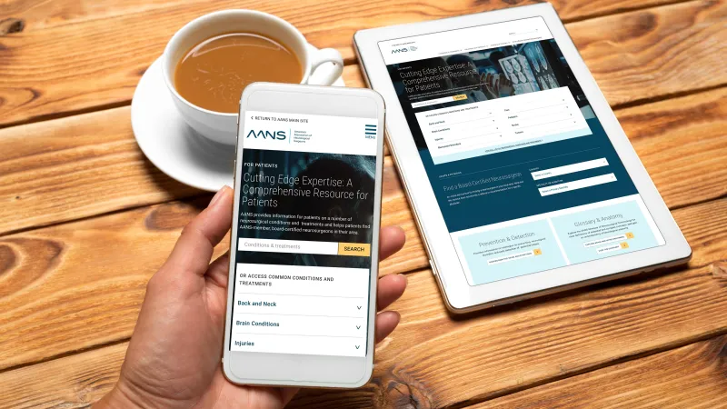 Patient site home page highlighting types of conditions