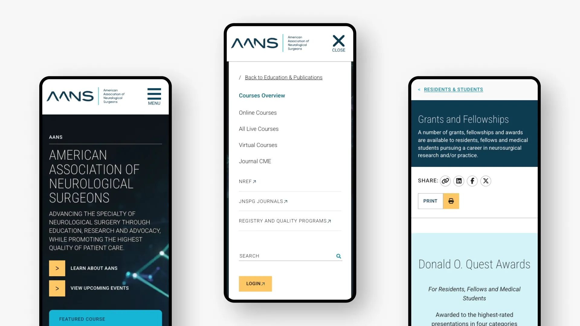 Three screens on mobile 