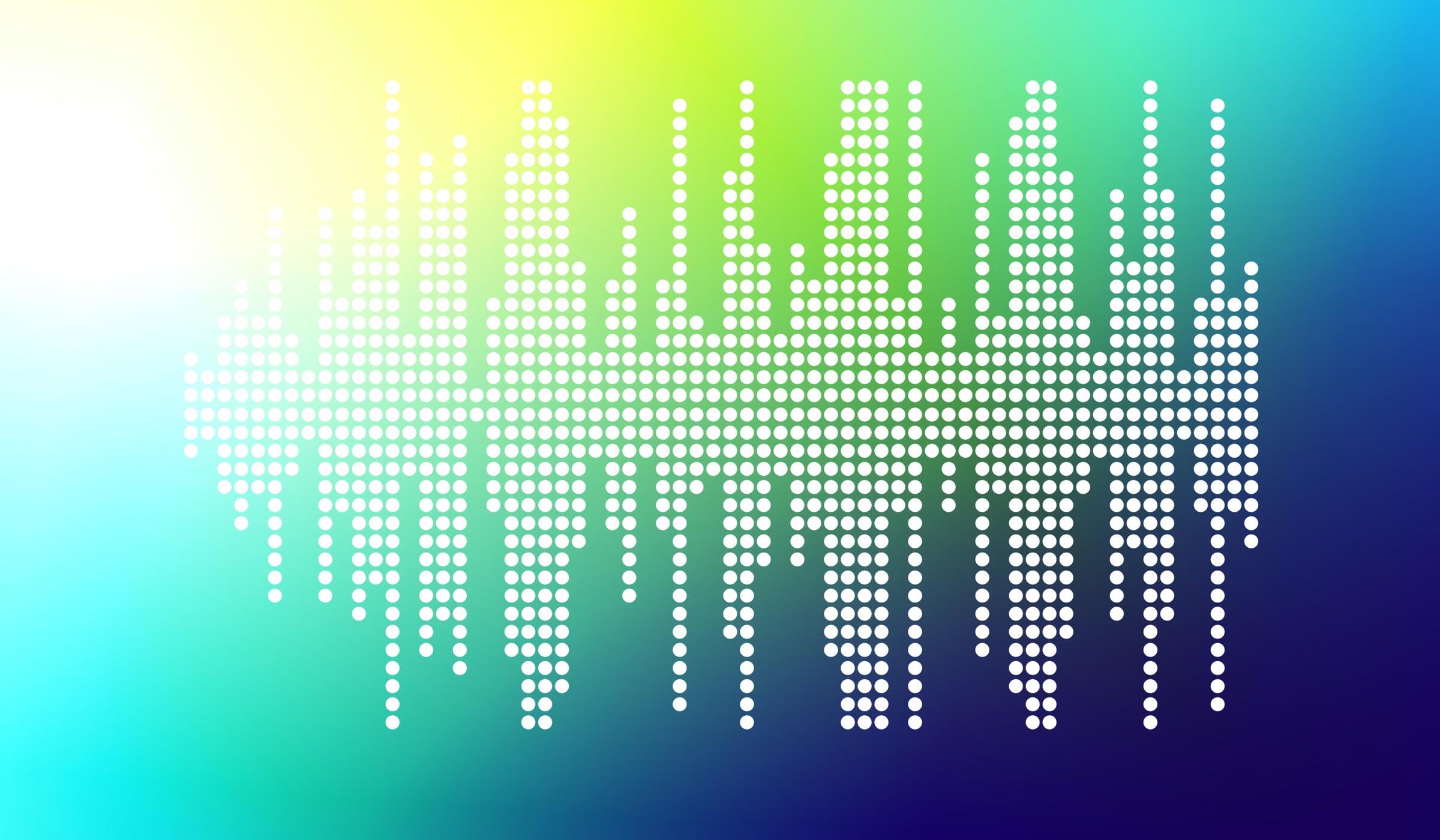 Colored dots arranged in a sound wave shape